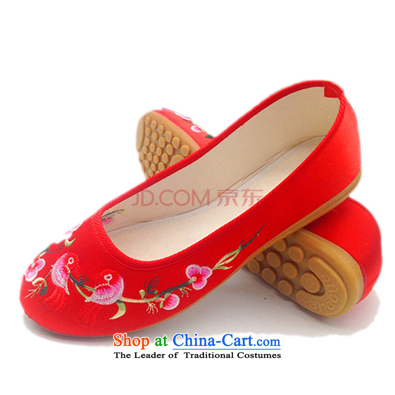 Is small and the embroidery of Old Beijing mesh upper with red marriage shoes female CXY14 red 40, is small-mi (LOVELY BEAUTY , , , shopping on the Internet