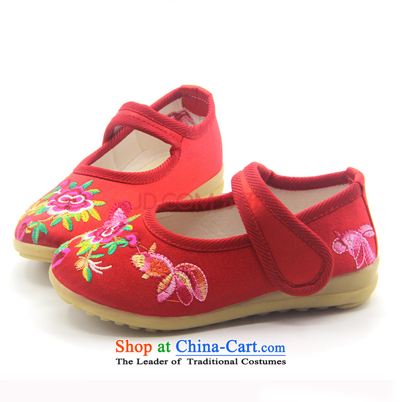 Is small and the ethnic Velcro Children Dance Shoe beef tendon backplane CHILDREN SHOES B139 ZCA, red 17, is small-mi (LOVELY BEAUTY , , , shopping on the Internet