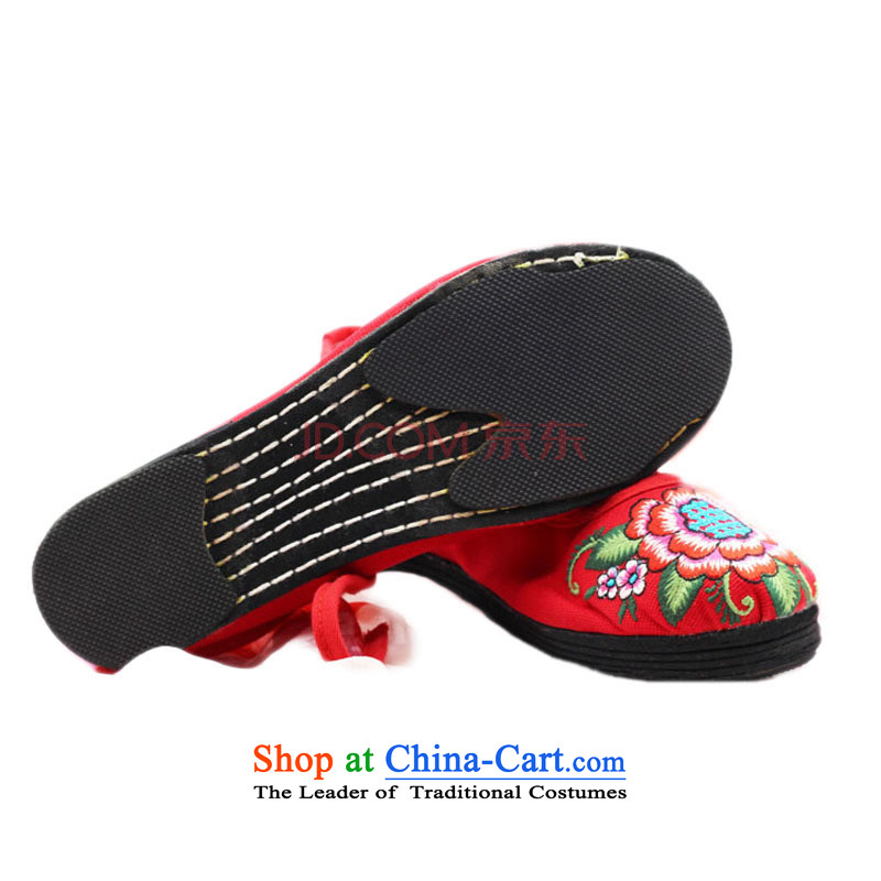Is small and the old Beijing mesh upper ethnic pure cotton embroidered shoes ZCA13 womens single-5 red 39, is small-mi (LOVELY BEAUTY , , , shopping on the Internet