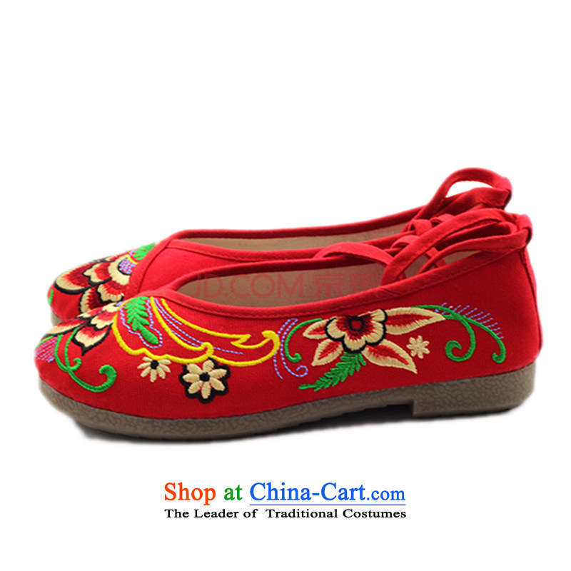 Is small and the old Beijing mesh upper ethnic beef tendon bottom embroidered shoes ZCA5001 womens single red 40, is small-mi (LOVELY BEAUTY , , , shopping on the Internet