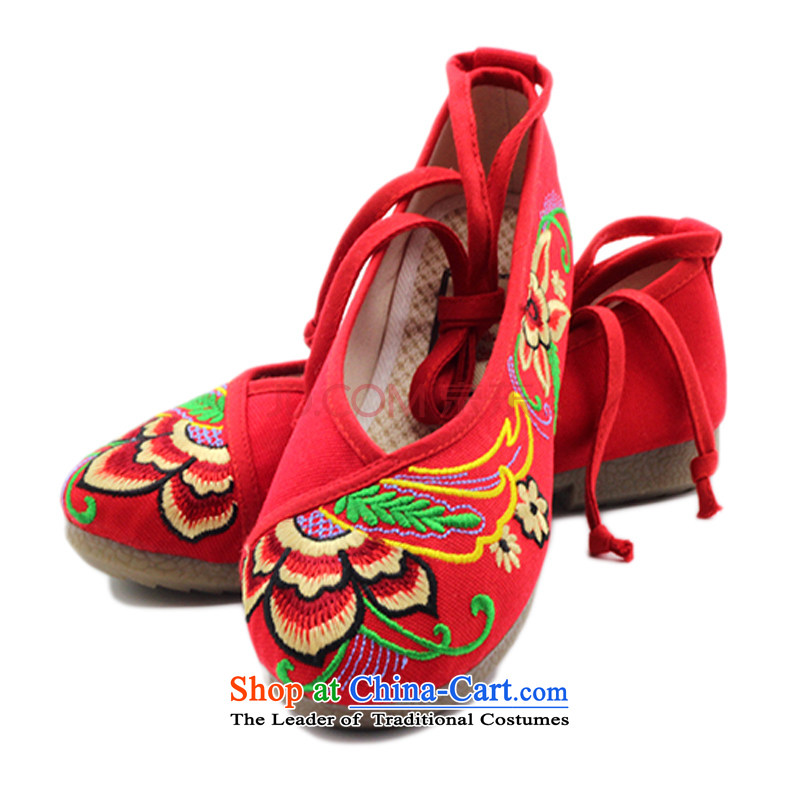 Is small and the old Beijing mesh upper ethnic beef tendon bottom embroidered shoes ZCA5001 womens single red 40, is small-mi (LOVELY BEAUTY , , , shopping on the Internet