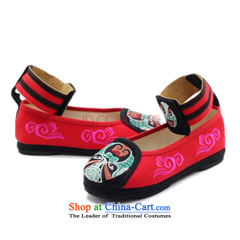 Is small and the old Beijing mesh upper ethnic velcro pure cotton embroidered shoes ZCA311 womens single red 38, is small-mi (LOVELY BEAUTY , , , shopping on the Internet