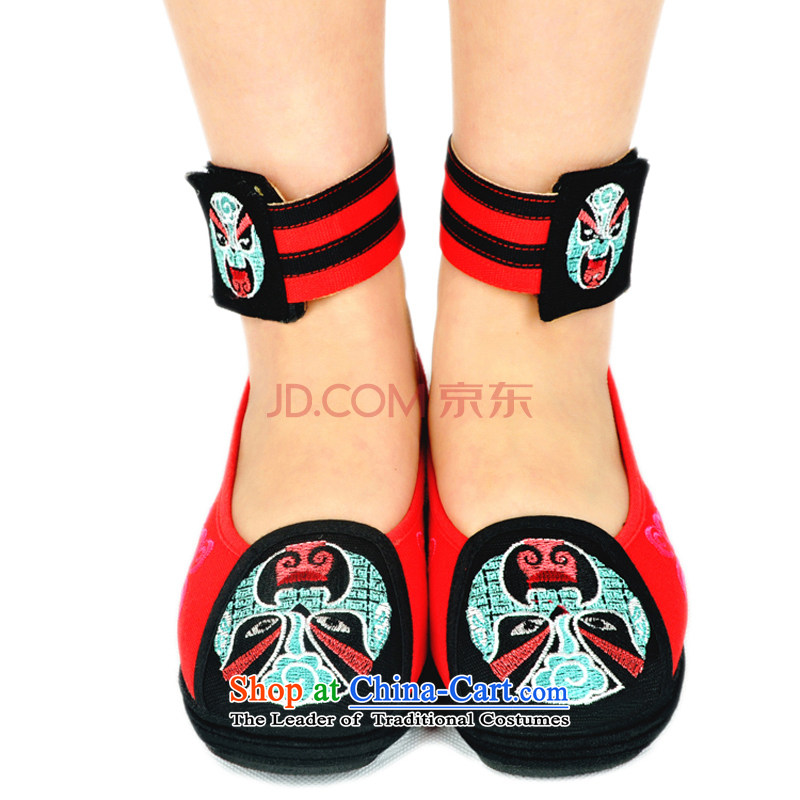 Is small and the old Beijing mesh upper ethnic velcro pure cotton embroidered shoes ZCA311 womens single red 38, is small-mi (LOVELY BEAUTY , , , shopping on the Internet