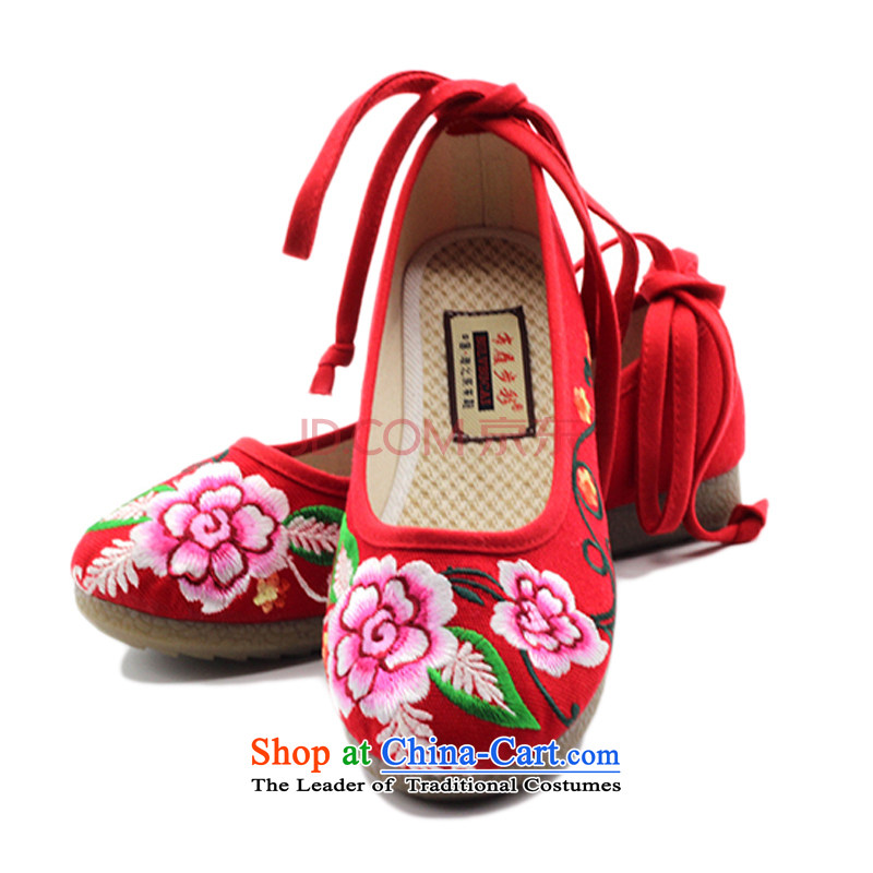 Is small and the old Beijing mesh upper ethnic pure cotton embroidery beef tendon bottom womens single shoe ZCA5007 red 38, is small-mi (LOVELY BEAUTY , , , shopping on the Internet