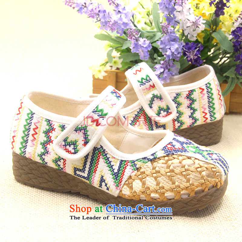 Is small and the mesh upper embroidery engraving beef tendon bottom of ethnic sandals ZCA608 white 39 is small-mi (LOVELY BEAUTY , , , shopping on the Internet