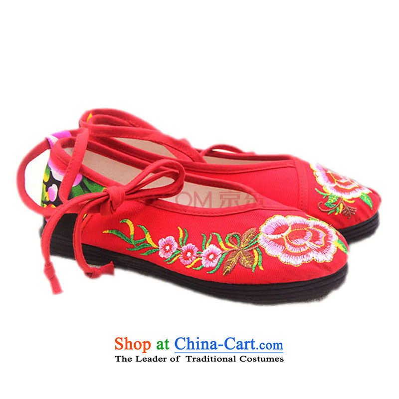 Is small and the old Beijing Peony embroidered ethnic mesh upper womens single shoe ZCA1327 red 37, is small-mi (LOVELY BEAUTY , , , shopping on the Internet