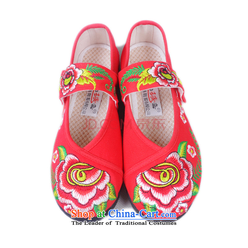 Is small and the old Beijing mesh upper pure cotton embroidered shoes ZCA1328 womens single red 37, is small-mi (LOVELY BEAUTY , , , shopping on the Internet