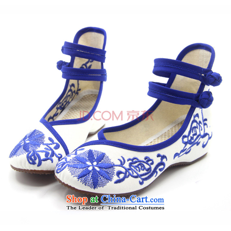 Is small and the ethnic increased within the beef tendon bottom embroidered shoes ZCA131 blue 40, is small-mi (LOVELY BEAUTY , , , shopping on the Internet