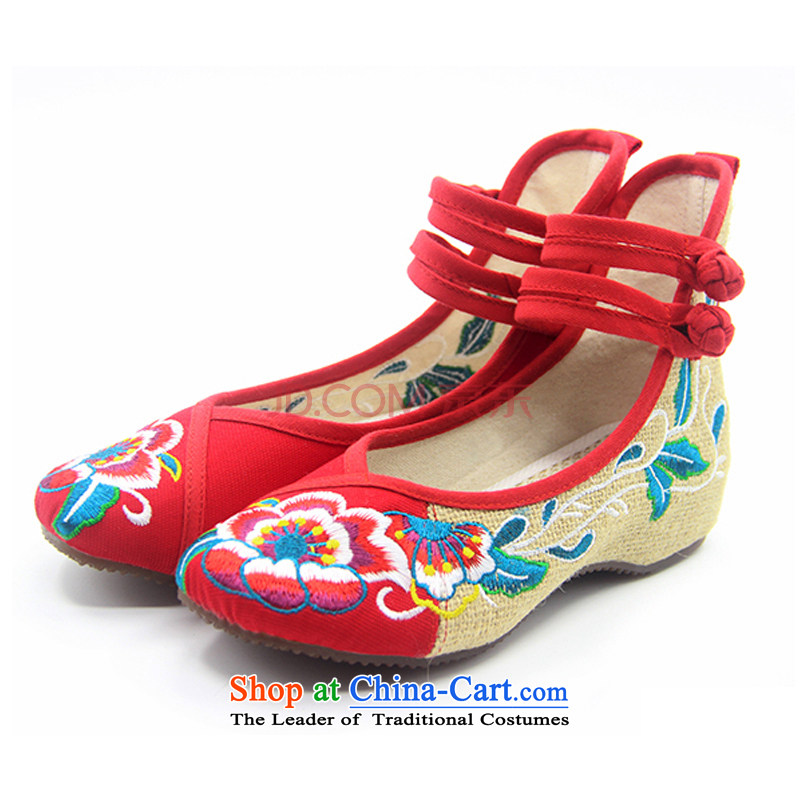 Is small and the ethnic cotton linen anti-slip beef tendon bottom embroidered shoes ZCA130 red 39, is small-mi (LOVELY BEAUTY , , , shopping on the Internet