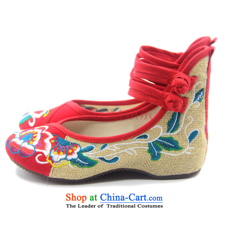 Is small and the ethnic cotton linen anti-slip beef tendon bottom embroidered shoes ZCA130 red 39, is small-mi (LOVELY BEAUTY , , , shopping on the Internet
