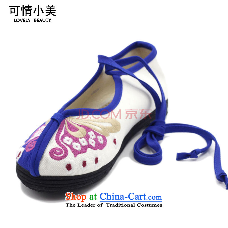 Is small and the old Beijing mesh upper ethnic pure cotton embroidery thousands of women's shoes?ZCA1008 bottom?white?34