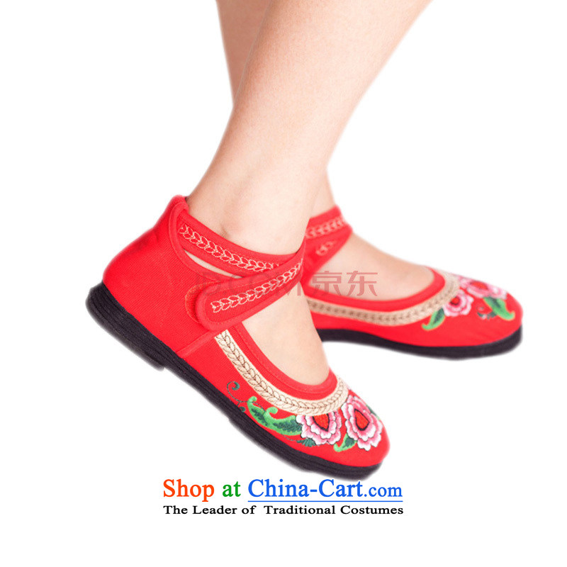 Is small and the old Beijing mesh upper with velcro ethnic women shoes ZCA113 embroidered red 38, is small-mi (LOVELY BEAUTY , , , shopping on the Internet