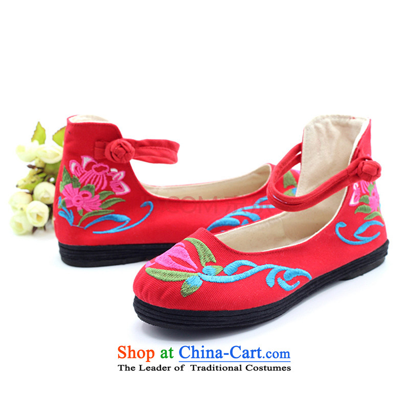 Is small and the old Beijing mesh upper slotted detained embroidery Pure Cotton Women's Shoe ZCA1007 red 40, is small-mi (LOVELY BEAUTY , , , shopping on the Internet