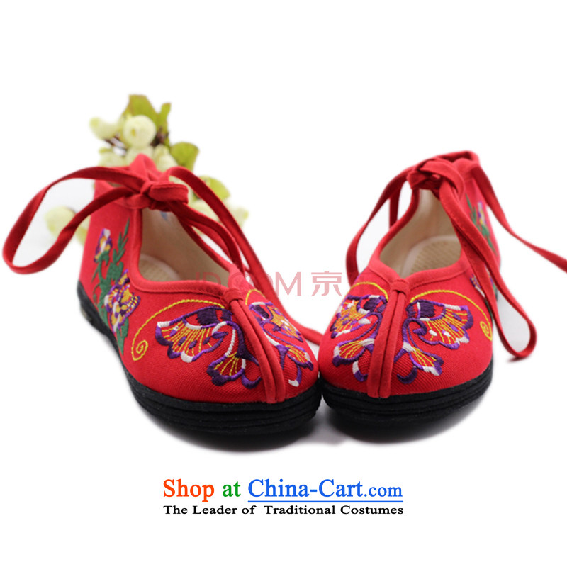Is small and the old Beijing mesh upper retro ethnic embroidered shoes ZCA1002 womens single red 40, is small-mi (LOVELY BEAUTY , , , shopping on the Internet