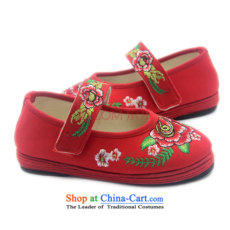 The United States is small children embroidered shoes mesh upper pure cotton ethnic Children Dance Shoe ZCA, Red 16 T-10 is small-mi (LOVELY BEAUTY , , , shopping on the Internet
