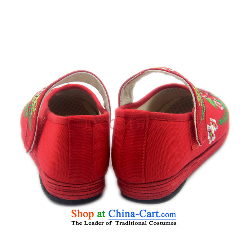 The United States is small children embroidered shoes mesh upper pure cotton ethnic Children Dance Shoe ZCA, Red 16 T-10 is small-mi (LOVELY BEAUTY , , , shopping on the Internet