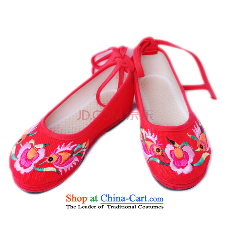 Is small and the ethnic Pure Cotton fabric embroidery Children Dance Shoe T-7 ZCA, red 19, is small-mi (LOVELY BEAUTY , , , shopping on the Internet