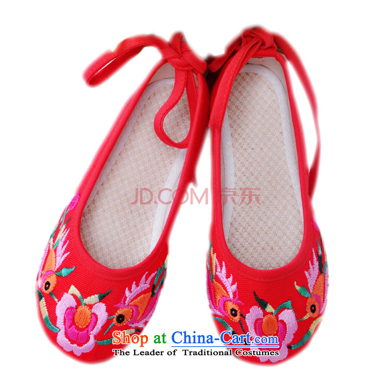 Is small and the ethnic Pure Cotton fabric embroidery Children Dance Shoe T-7 ZCA, red 19, is small-mi (LOVELY BEAUTY , , , shopping on the Internet