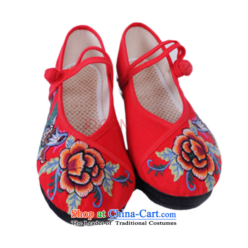 Is small and the mesh upper Mudan embroidery Pure Cotton Women's Shoe ZCA, C-2 red 37, is small-mi (LOVELY BEAUTY , , , shopping on the Internet