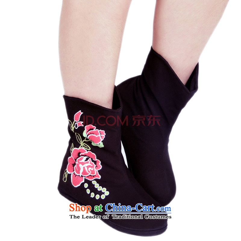 Is small and the ethnic peony embroidered shoes increased within the girl boots ZCA, H02 black 36 is small-mi (LOVELY BEAUTY , , , shopping on the Internet