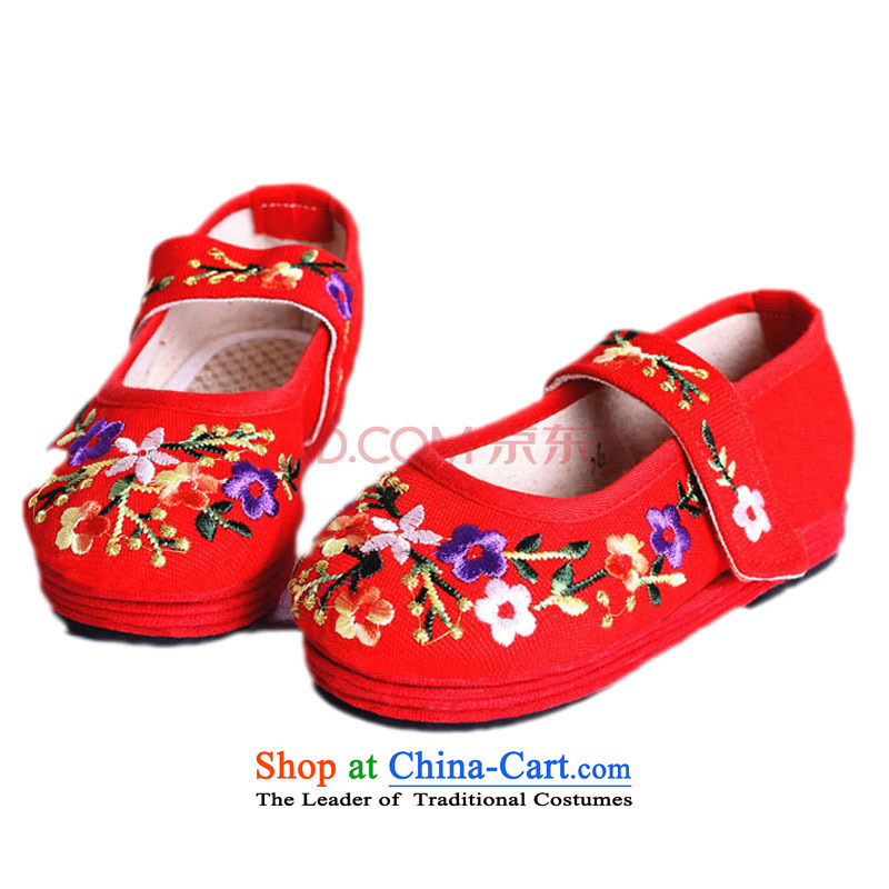 Is small and the old Beijing mesh upper ethnic embroidered with velcro Children Dance Shoe ZCA, T03 red 20, is small-mi (LOVELY BEAUTY , , , shopping on the Internet