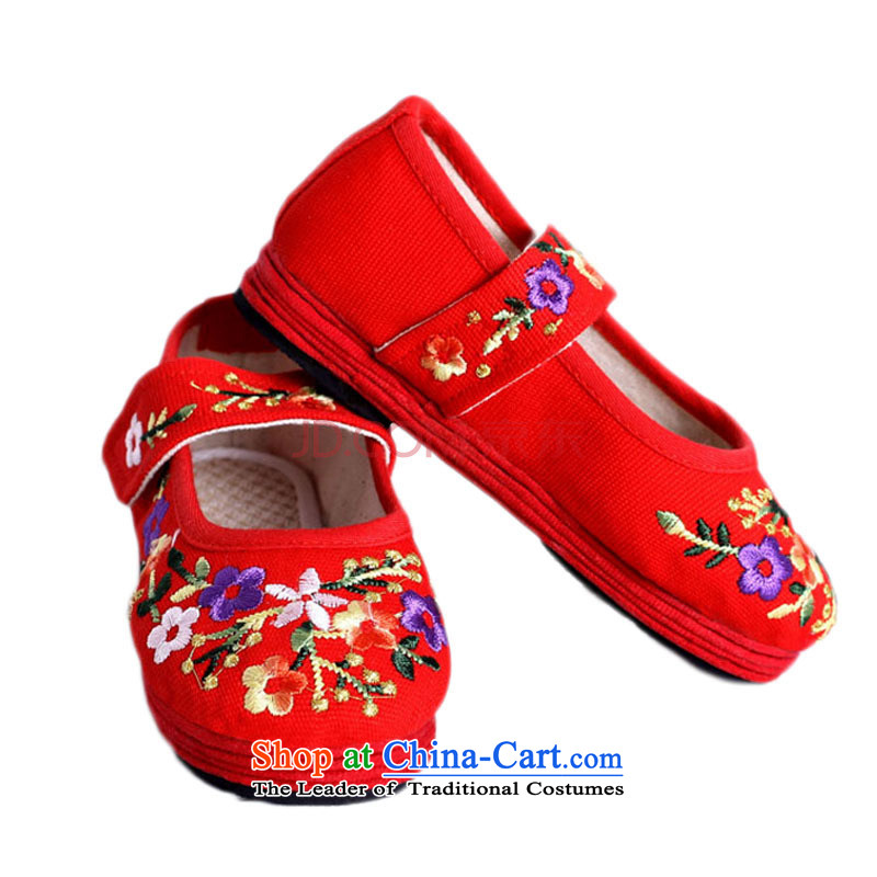 Is small and the old Beijing mesh upper ethnic embroidered with velcro Children Dance Shoe ZCA, T03 red 20, is small-mi (LOVELY BEAUTY , , , shopping on the Internet