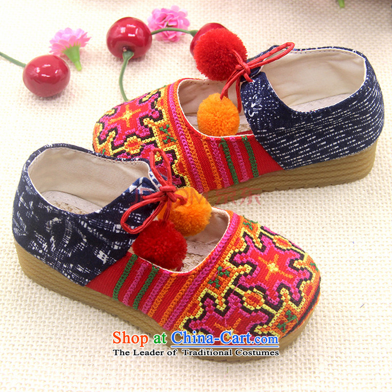 Is small and the ethnic children beef tendon bottom cross embroidered ground cloth shoes ZCA024 summer posted mana red 18, is small-mi (LOVELY BEAUTY , , , shopping on the Internet