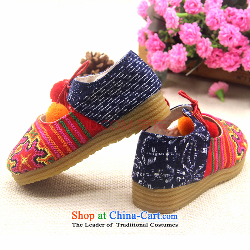 Is small and the ethnic children beef tendon bottom cross embroidered ground cloth shoes ZCA024 summer posted mana red 18, is small-mi (LOVELY BEAUTY , , , shopping on the Internet