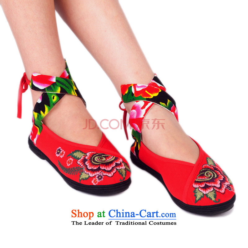 Is small and the old Beijing mesh upper with pure cotton ethnic women shoes ZCA0313 embroidered red 37, is small-mi (LOVELY BEAUTY , , , shopping on the Internet