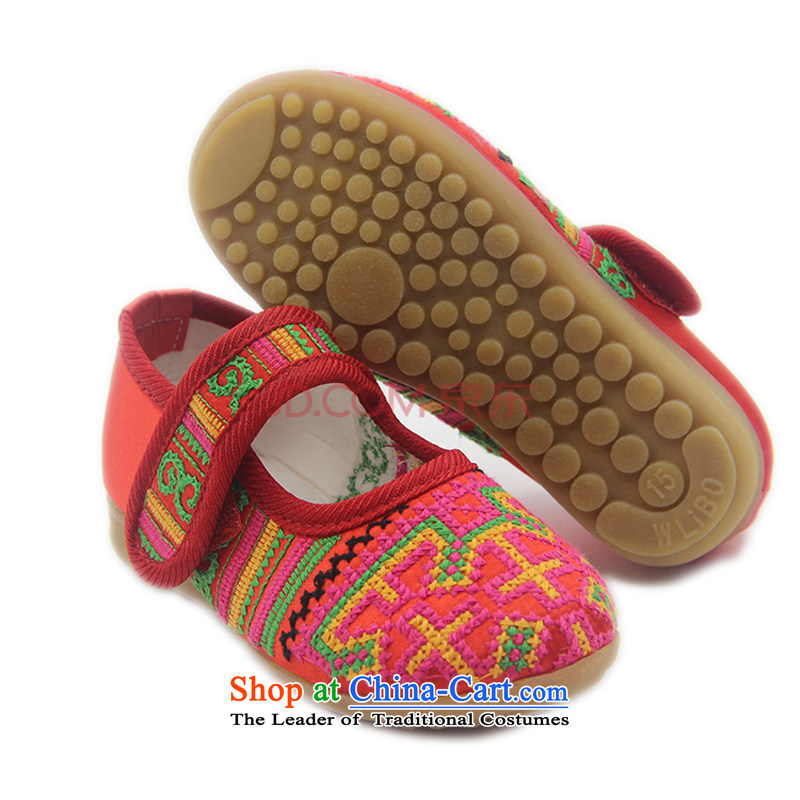 Is small and the children of ethnic cross embroidered home Dance Shoe beef tendon ZCA023 red 15, is small-mi (LOVELY BEAUTY , , , shopping on the Internet
