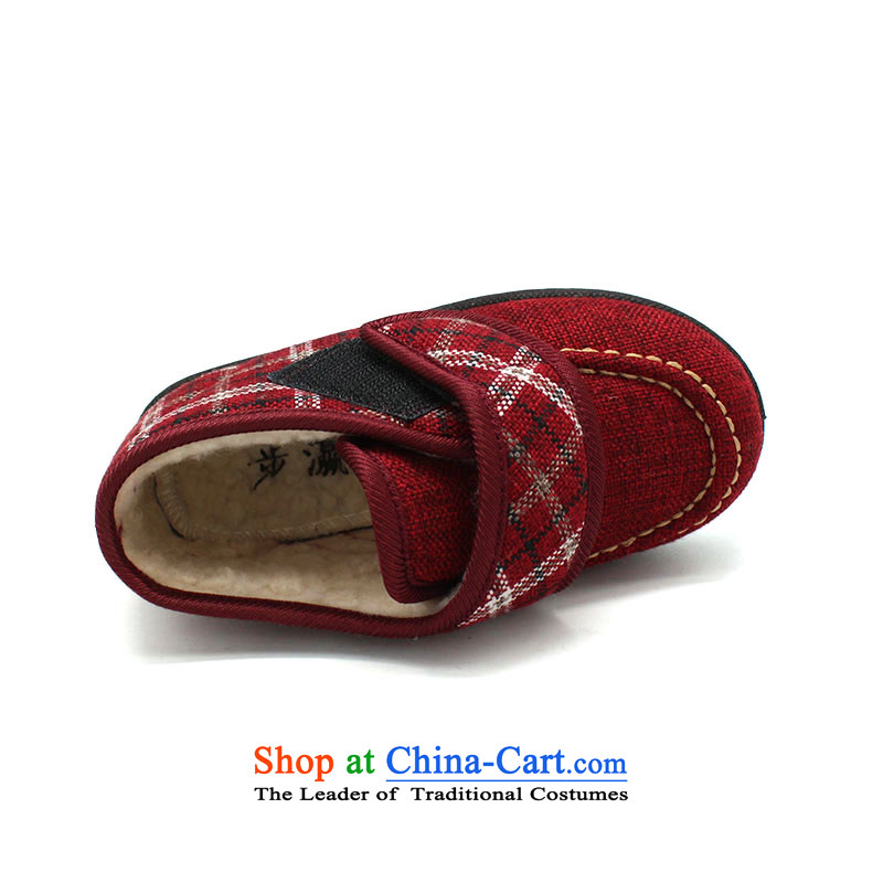 The Chinese old step-young of Ramadan Old Beijing mesh upper winter new) child cotton shoes anti-slip warm baby shoes B72-a801 Kids shoes Red 26-step /18cm, code Ramadan , , , shopping on the Internet