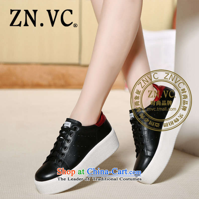 2015 Autumn znvc thick leisure shoes female white cake Thick Click shoes students department with platform shoes 1032 Black?36