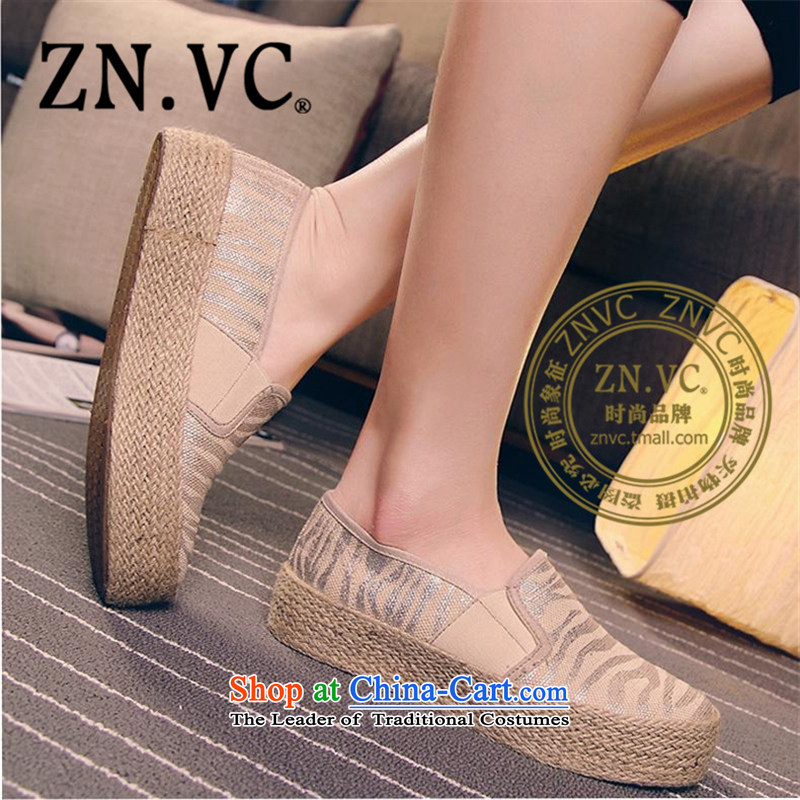 The new 2015 Autumn znvc shoes bottom cake mesh upper fall ethnic women shoes movement flat bottom leisure shoes 4616th black leopard 37,ZN VC,,, · shopping on the Internet