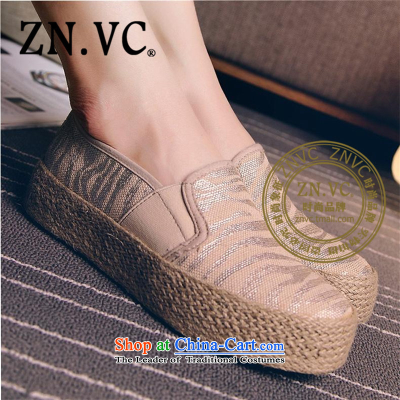 The new 2015 Autumn znvc shoes bottom cake mesh upper fall ethnic women shoes movement flat bottom leisure shoes 4616th black leopard 37,ZN VC,,, · shopping on the Internet