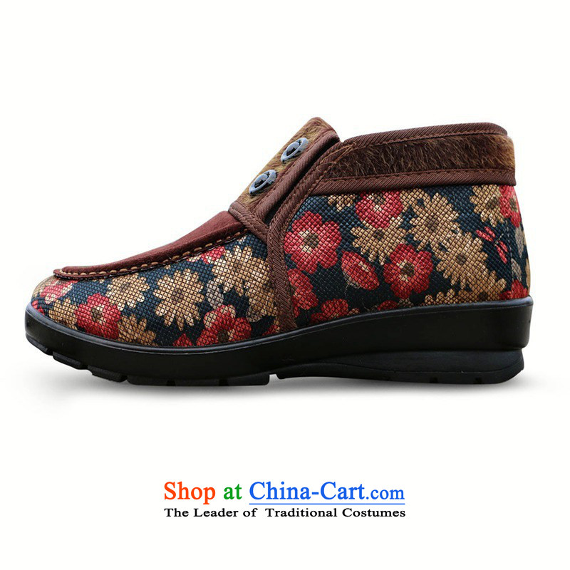 Yan Ching winter old Beijing women in older thick mother mesh upper cotton shoes elderly plus lint-free Warm shoe grandma W110 W110 Red 35 W112 color 40 Yan Qing Lady , , , shopping on the Internet