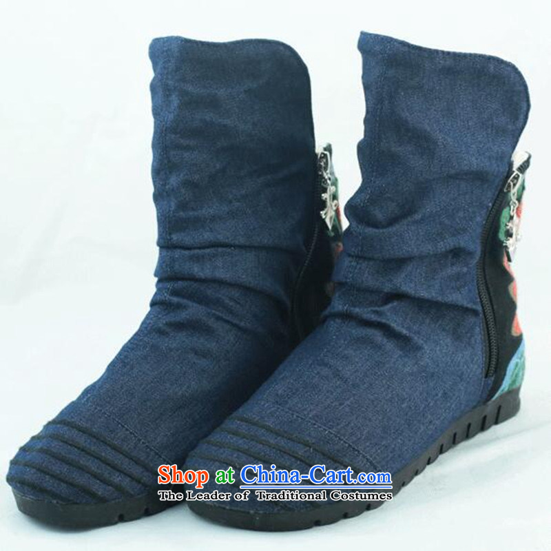 The Fairview Park in the fall of 15 new women's shoe old Beijing mesh upper embroidered shoes and boots zip short side of single black boots 37, increased world chin shopping on the Internet has been pressed.
