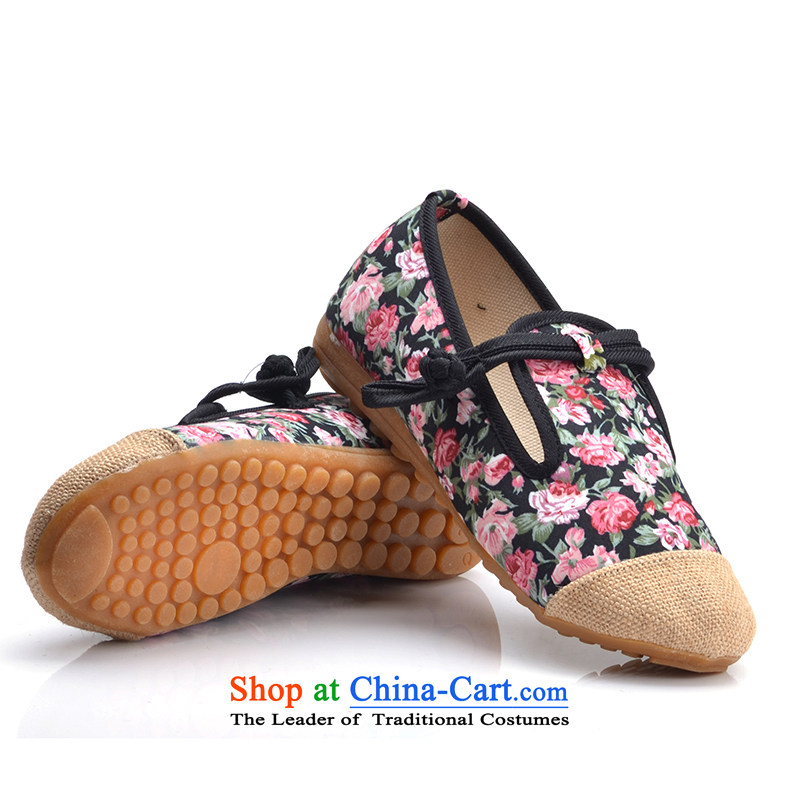 In the summer and autumn new women's shoe genuine old Beijing mesh upper ethnic embroidered shoes flat bottom mother with black shoes slope 35 Shu Add Beauty , , , shopping on the Internet