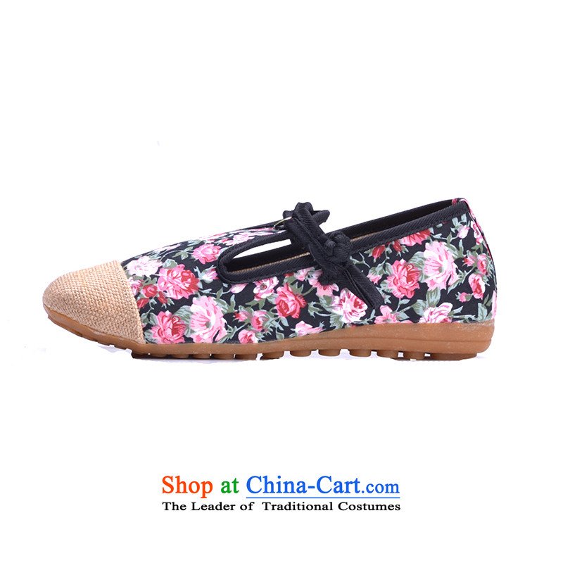In the summer and autumn new women's shoe genuine old Beijing mesh upper ethnic embroidered shoes flat bottom mother with black shoes slope 35 Shu Add Beauty , , , shopping on the Internet