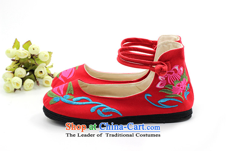 The United States is small field detained embroidery Pure Cotton Women's shoes of Old Beijing ZCA1007 mesh upper red 38 pictures, prices, brand platters! The elections are supplied in the national character of distribution, so action, buy now enjoy more preferential! As soon as possible.