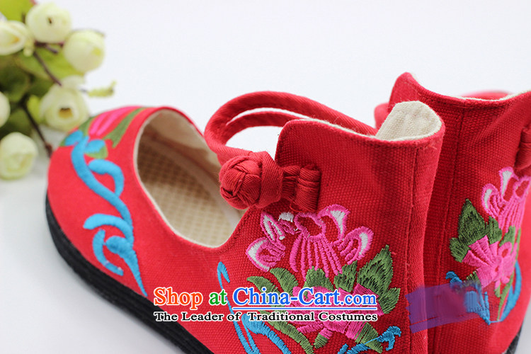 The United States is small field detained embroidery Pure Cotton Women's shoes of Old Beijing ZCA1007 mesh upper red 38 pictures, prices, brand platters! The elections are supplied in the national character of distribution, so action, buy now enjoy more preferential! As soon as possible.