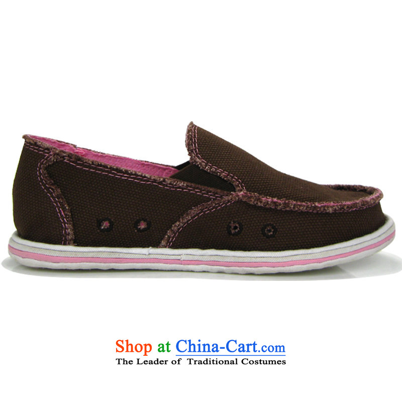 America and the girl-pure color moms home mesh upper with hand-in-system backplane shoes thousands of single shoe spring and summer new leisure shoes of Old Beijing mesh upper female big particles brown 36 and (LEHASYI) , , , shopping on the Internet
