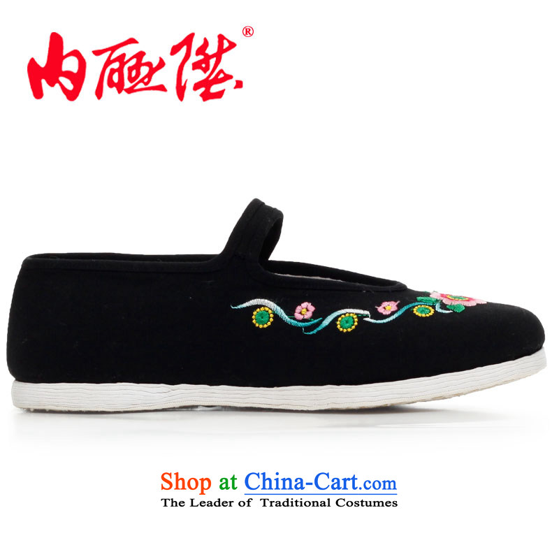 Inline l women shoes mesh upper hand bottom-thousand-layer encryption embroidered Mulan embroidery is smart casual old Beijing 8219A mesh upper black 38, inline l , , , shopping on the Internet