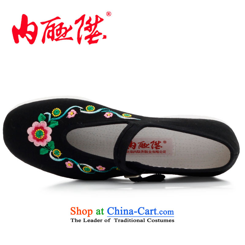 Inline l women shoes mesh upper hand bottom-thousand-layer encryption embroidered Mulan embroidery is smart casual old Beijing 8219A mesh upper black 38, inline l , , , shopping on the Internet