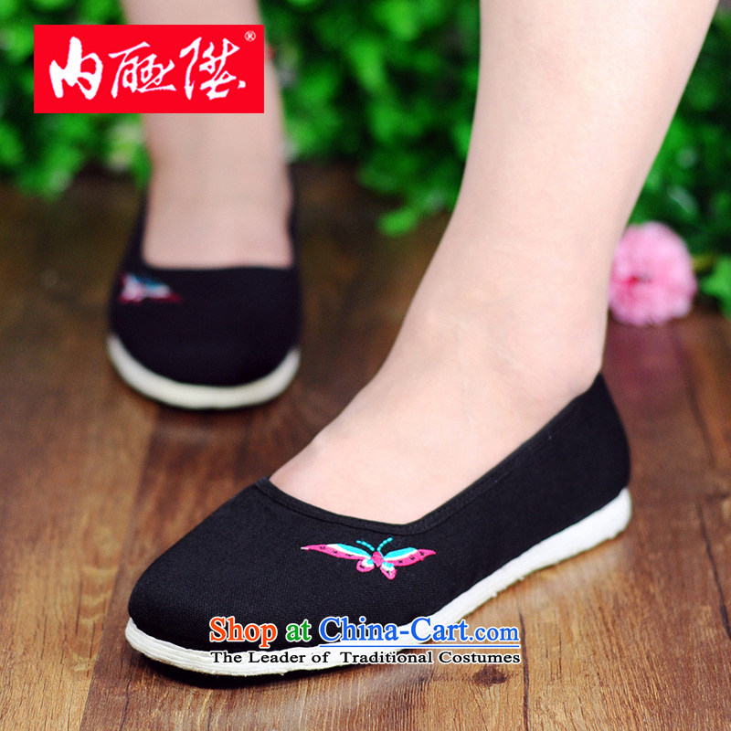 Inline l women shoes mesh upper hand bottom-thousand-layer encryption embroidered mixed sea embroidered butterfly$flower girl shoe old Beijing 8207A mesh upper butterfly black 35 inline l , , , shopping on the Internet
