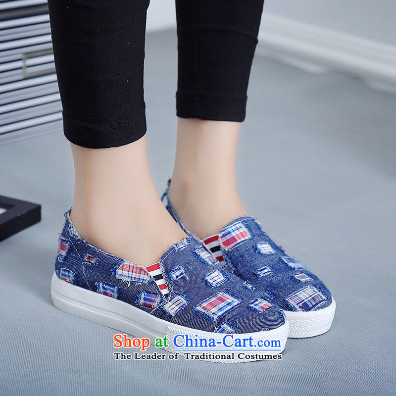 The autumn 2015 new stylish casual canvas shoes low slip shoes pregnant women students deep blue shoes -803-QFLXQ68SZMX single  37, beginning of fall of latitude , , , shopping on the Internet