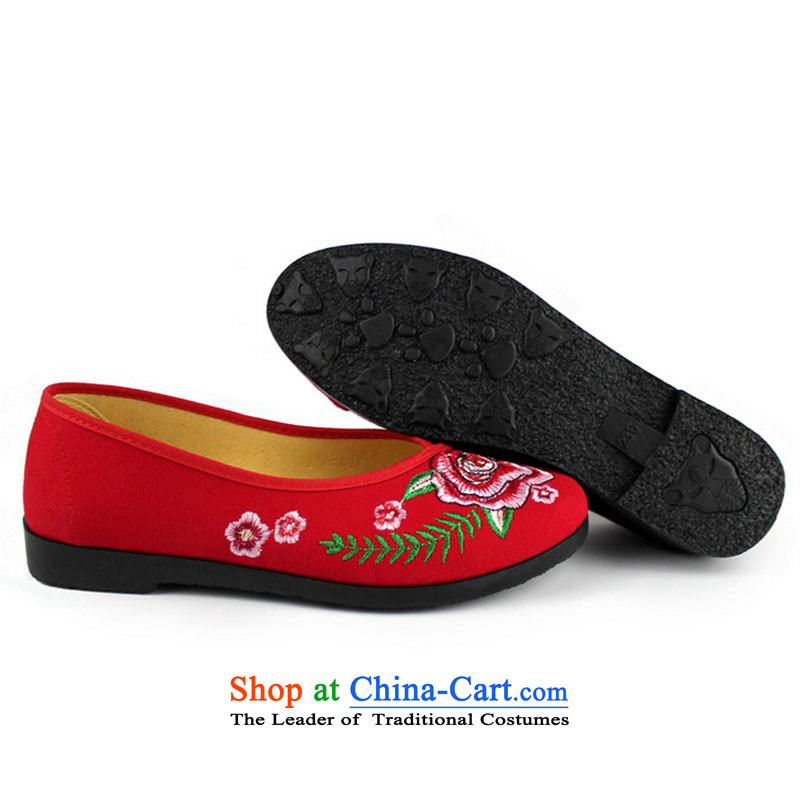 Embroidered shoes of ethnic mesh upper new 2015 National embroidered shoes single shoe low with soft, non-slip stitching womens single shoe. 39, the Autumn Y122YZ black of latitude , , , shopping on the Internet