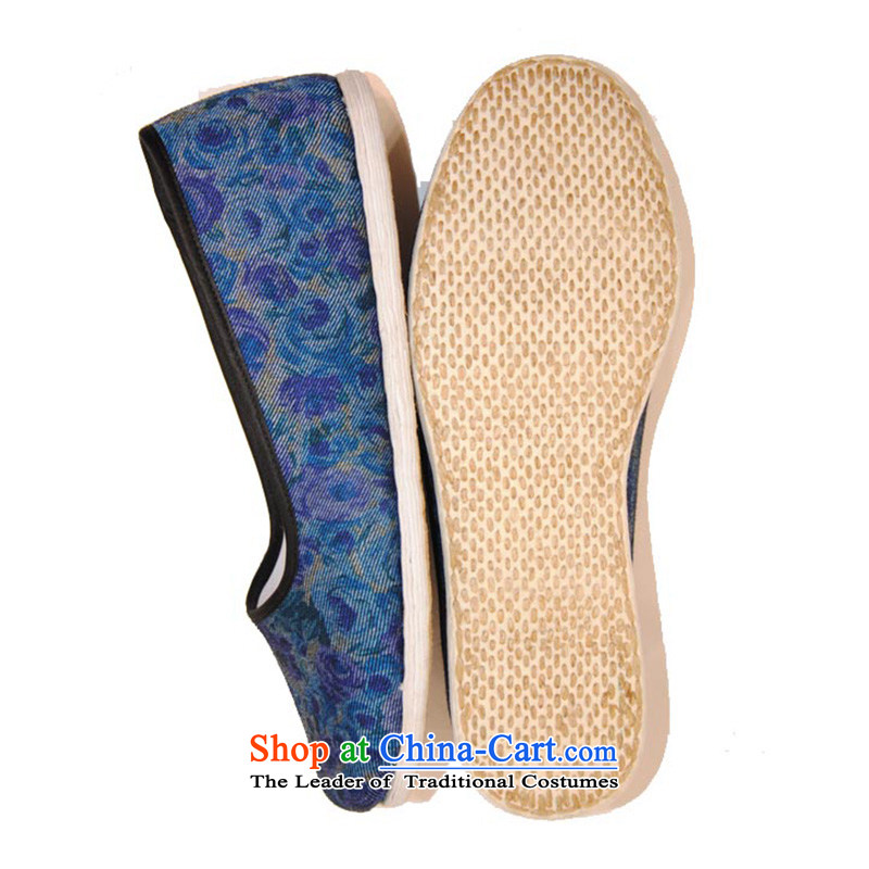 The l and thousands of Ms. bottom manually traditional old Beijing mesh upper mesh upper female A61-1 sea blue 36 million with l and shopping on the Internet has been pressed.