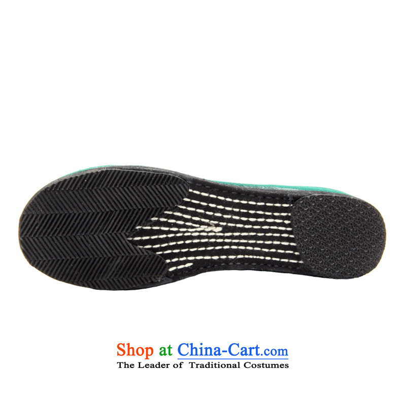 Performing arts companies autumn and winter) flat bottom click shoes increased female national wind old Beijing embroidered shoes mother shoe breathable mesh upper L-19 bootie green 38, performing arts companies , , , shopping on the Internet
