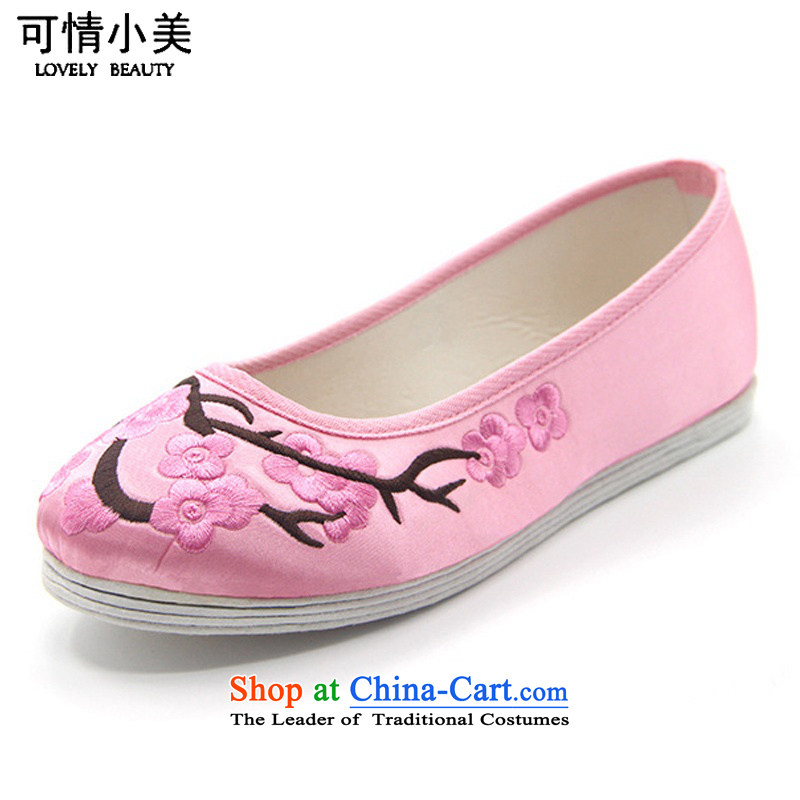 Is small and the old Beijing mesh upper ethnic Phillips-head end of thousands of women embroidered shoesZCA2038 singlepink36