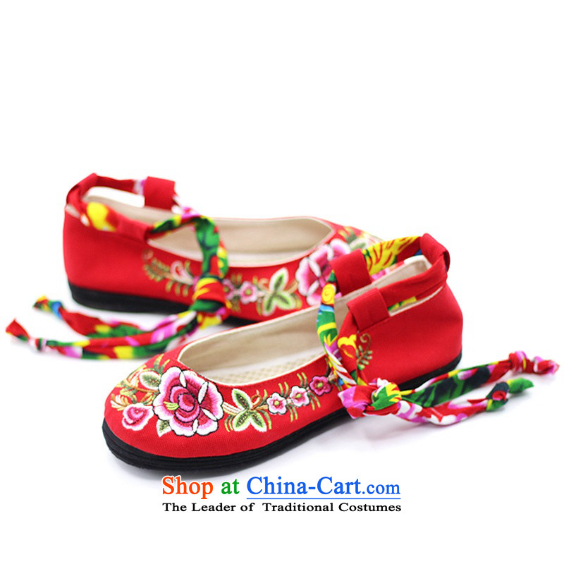 Is small and the old Beijing mesh upper end of thousands of ethnic embroidered shoes womens single ZCA, C-7 red 38, is small-mi (LOVELY BEAUTY , , , shopping on the Internet